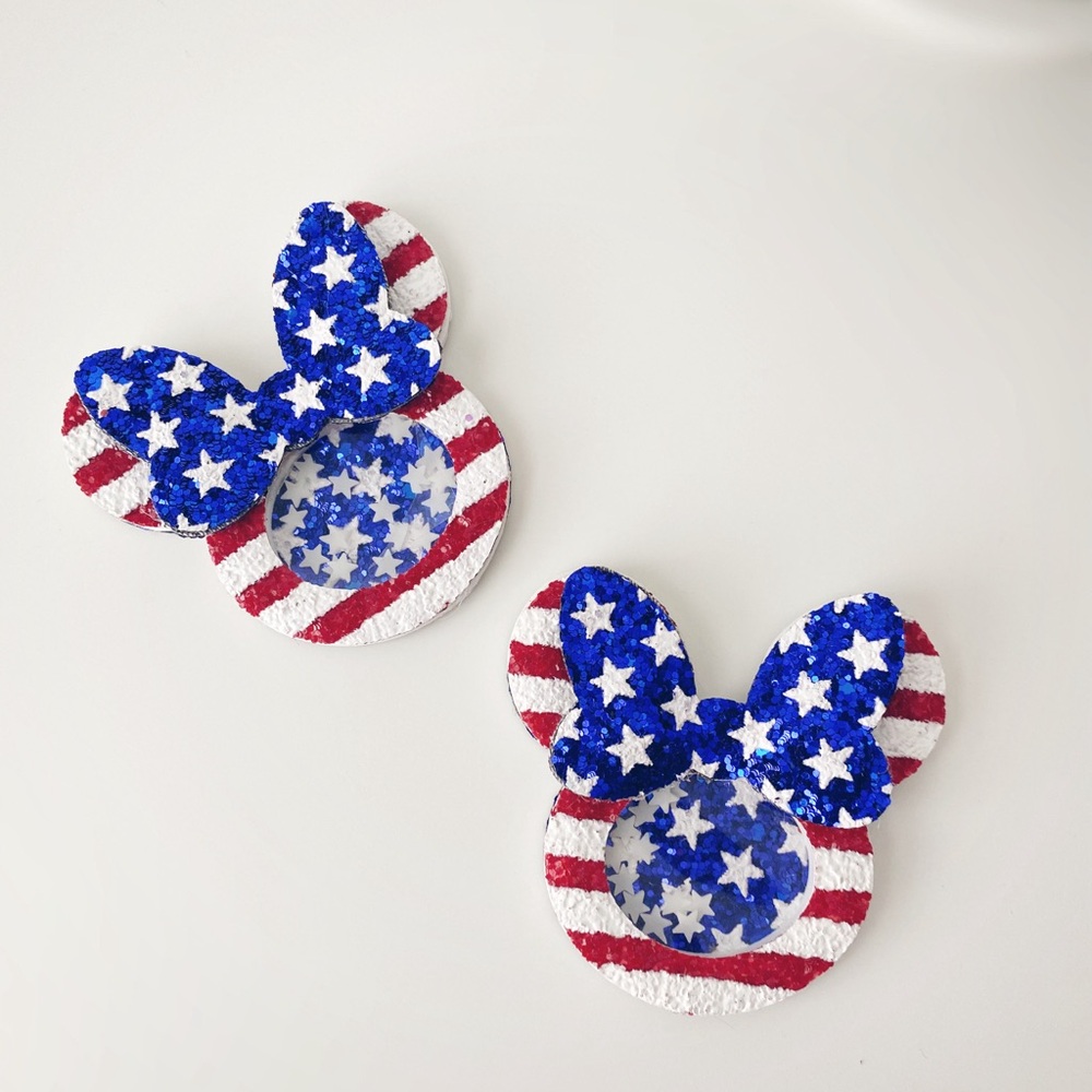 Patriotic Star Hair Clips for Kids